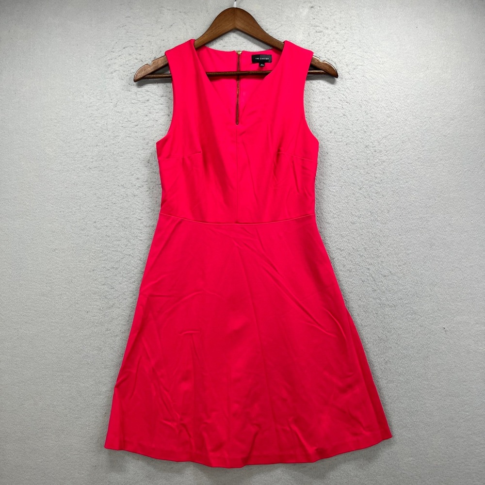 The Limited Fit & Flare Dress Womens XS Pink V-Neck Mini Party Cocktail Summer